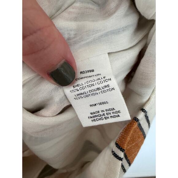 DRA Anthropologie Striped Cotton Tie Waist Romper XS - Picture 5 of 6